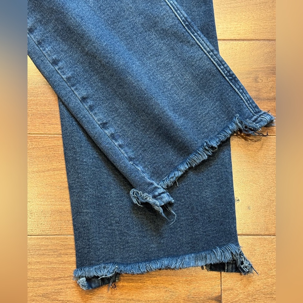 JUDY BLUE High Waist Button-Fly Destroy Hem Straight Denim Jeans - Picture 9 of 15